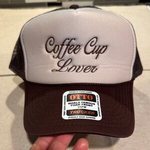 OTTO Coffee Cup Lover Trucker Hat - Black and White